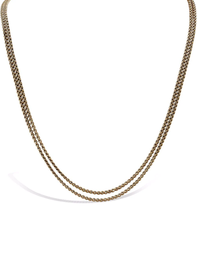 Pre-owned Pragnell Vintage Victorian 18kt Yellow Gold Muff Chain Necklace