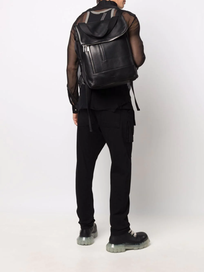 Shop Rick Owens Cargo Leather Backpack In Black