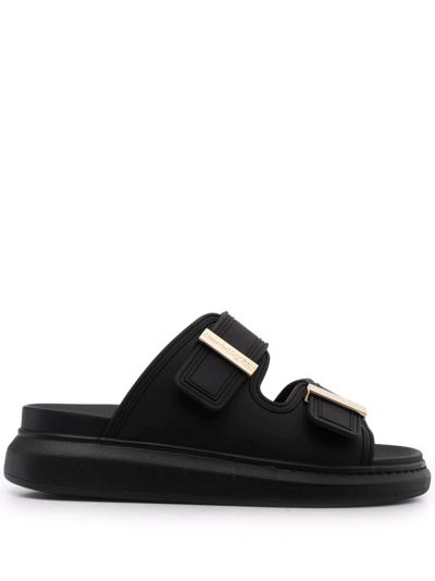 Shop Alexander Mcqueen Hybrid Flatform Sandals In Black