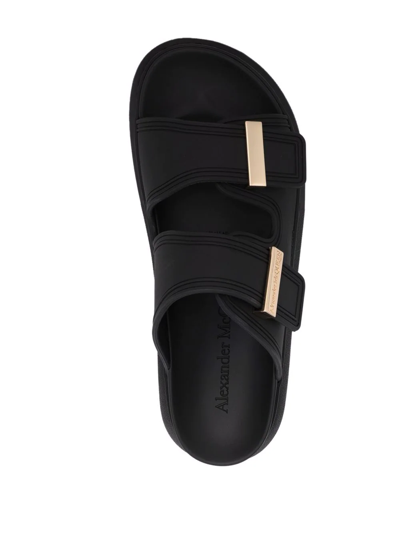 Alexander Mcqueen 50mm Rubber Slide Sandals In Black