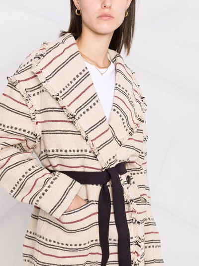 Shop Isabel Marant Étoile Josialo Embroidered Coat In Neutrals