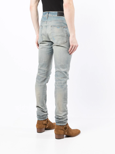 Amiri Mx1 Distressed Skinny Jeans In Blue
