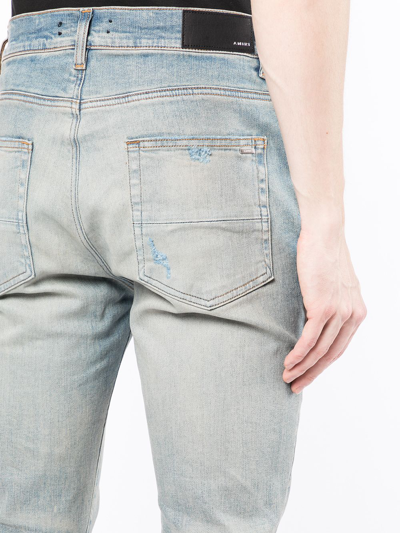 Amiri Mx1 Distressed Skinny Jeans In Blue