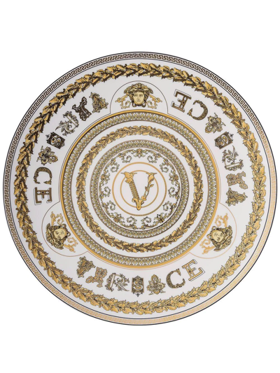 Shop Versace Virtus Gala 17cm Plate In White