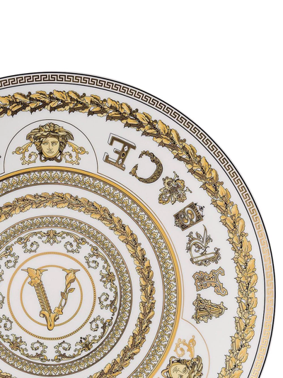 Shop Versace Virtus Gala 17cm Plate In White