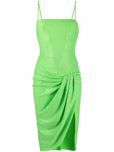 Shop Giuseppe Di Morabito Square-neck Slit-detail Dress In Green