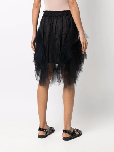 Shop Simone Rocha Ruffled Tulle Skirt In Black