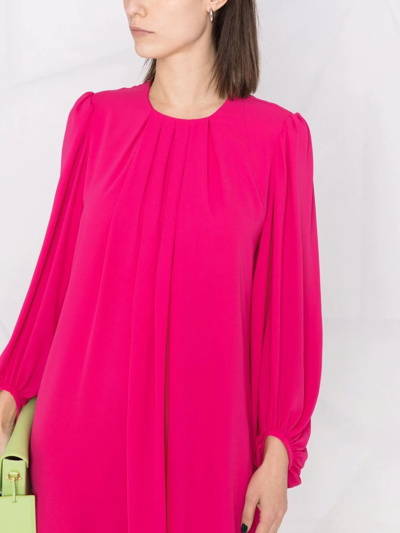 Shop Blanca Vita Gathered-detail Shift Dress In Pink