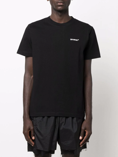 Shop Off-white Wave Diag Printed T-shirt In Black