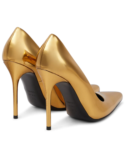 Tom Ford Mirror Calfskin Stiletto Pumps In Gold | ModeSens