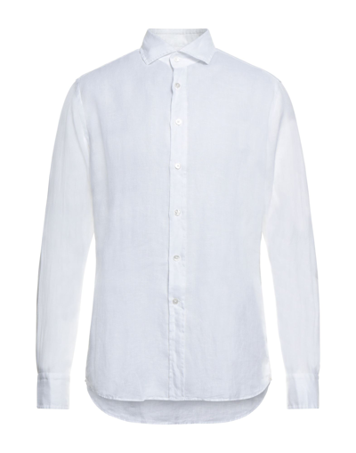 Shop Bagutta Man Shirt White Size 17 ½ Linen