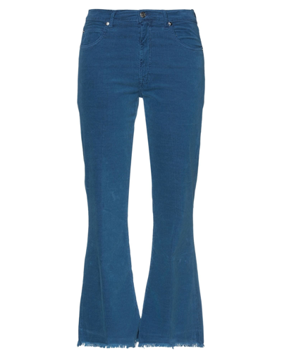 Shop People (+)  Woman Pants Slate Blue Size 30 Cotton, Viscose, Elastane