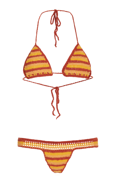 Shop Akoia Swim Women's Alang Cotton Bikini In Orange