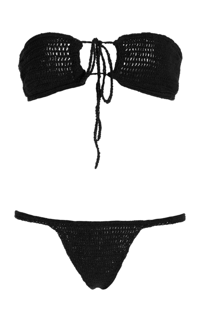 Shop Akoia Swim Women's Lubang Cotton Bikini In Black