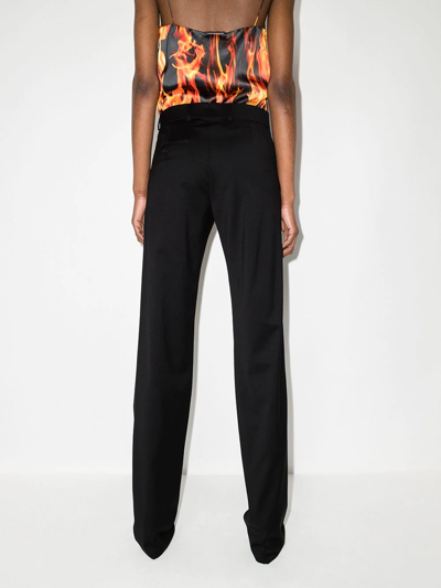 Shop Vetements High-waisted Straight-leg Trousers In Black