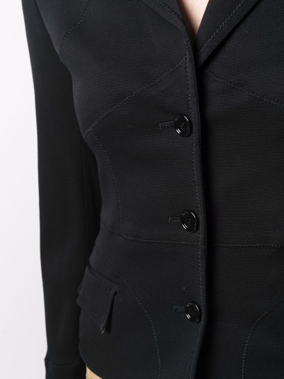 Pre-owned Dolce & Gabbana 2000s Notched Lapels Single-breasted Blazer In Black