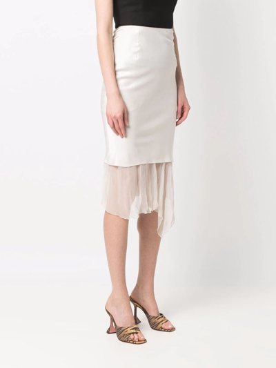 Pre-owned John Galliano 1990s High-waisted Pencil Skirt In Neutrals