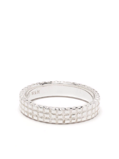 Shop Wouters & Hendrix Chain-texture Band Ring In Silver