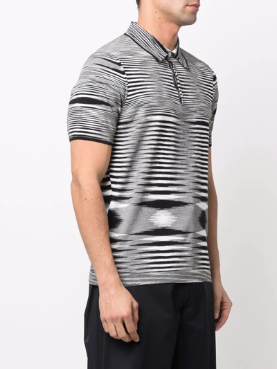 Shop Missoni Intarsia-knit Polo Shirt In Black