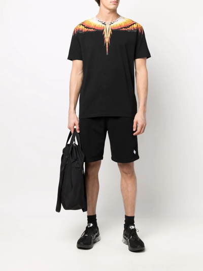 Shop Marcelo Burlon County Of Milan Embroidered-motif Track Shorts In Black