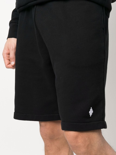 Shop Marcelo Burlon County Of Milan Embroidered-motif Track Shorts In Black