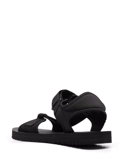 Shop Calvin Klein Logo-patch Touch-strap Sandals In Black