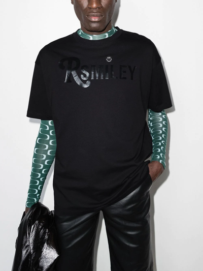 Raf Simons X Smiley Slogan-print T-shirt In Black
