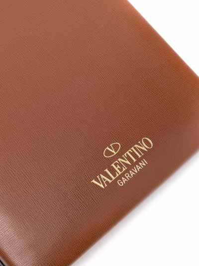 Shop Valentino Rockstud Alcove Shoulder Bag In Brown