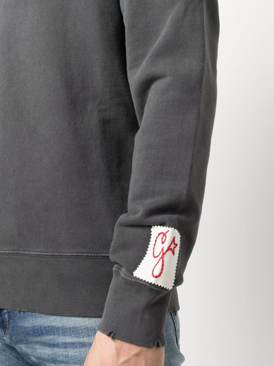 Shop Golden Goose Logo-print Raw-cut Sweatshirt In Grey