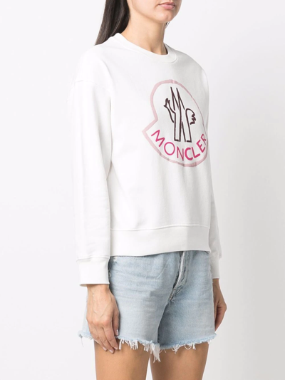 Shop Moncler Logo-print Sweatshirt In White