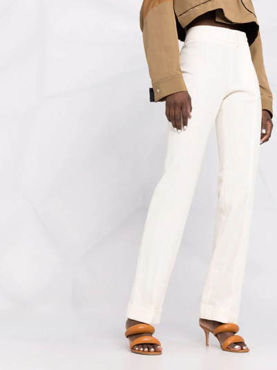 Shop Jacquemus Sauge High-waist Straight Trousers In Neutrals