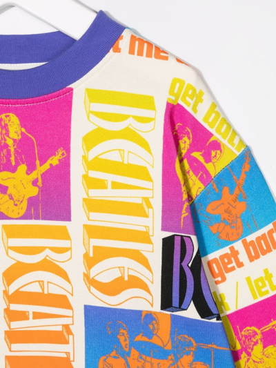 Shop Stella Mccartney Graphic-print Crew-neck Sweatshirt In Neutrals
