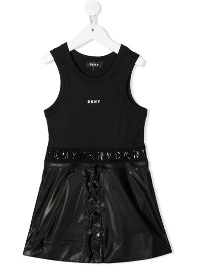 Shop Dkny Detachable-skirt Dress In Black