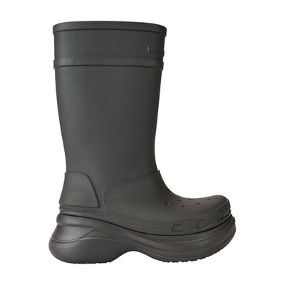 Balenciaga Grey Crocs Edition Rubber Boots In 1500