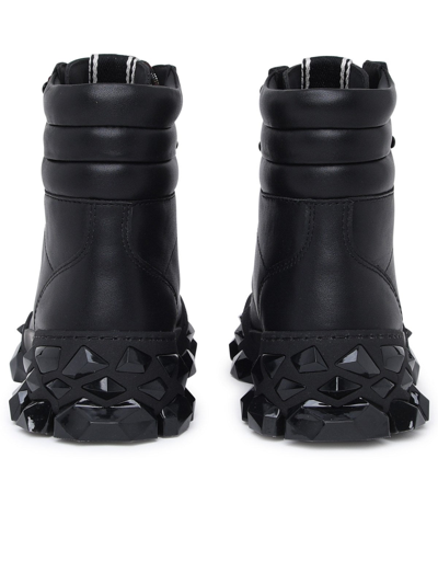 Shop Jimmy Choo Black Leather Diamond Ankle Boots
