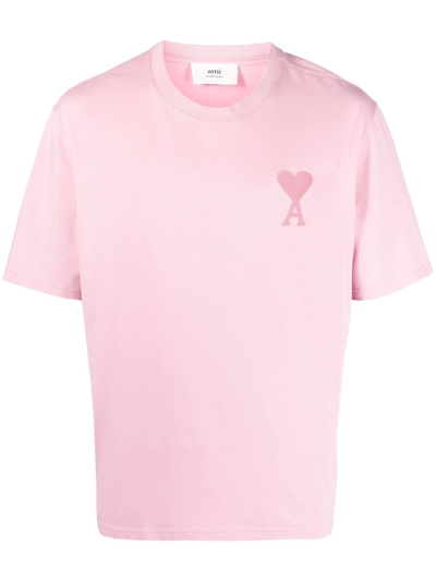 Shop Ami Alexandre Mattiussi Ami De Coeur T-shirt In Pink