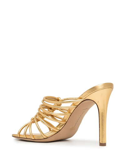 Shop Veronica Beard Avita Multi-strap Slip-on Sandals In Gold