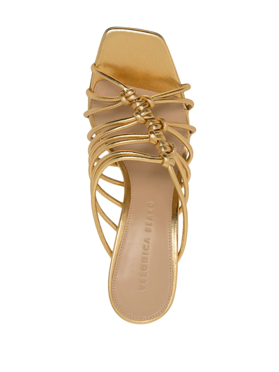 Shop Veronica Beard Avita Multi-strap Slip-on Sandals In Gold