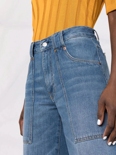 Shop Victoria Beckham High-rise Wide-leg Jeans In Blau