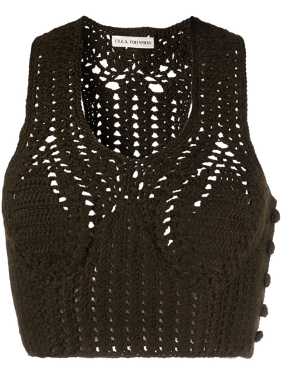 Shop Ulla Johnson Belle Knitted Bra Top In Grün