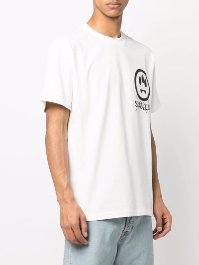 Shop Barrow Face-print T-shirt In Weiss