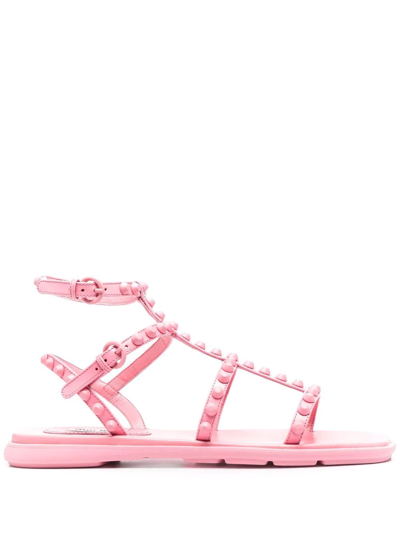 Miu Miu Studded Gladiator Sandals In Rosa