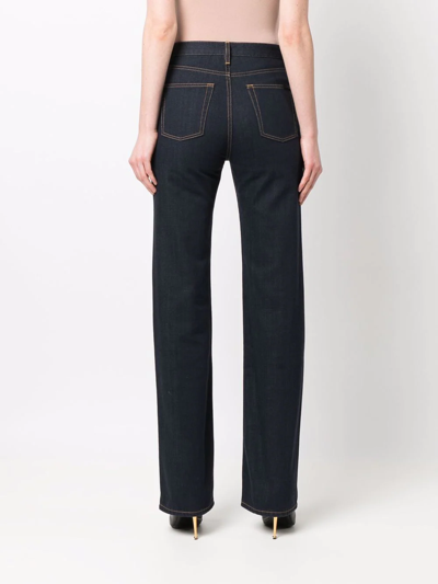 Shop Saint Laurent Straight-leg Jeans In Blue