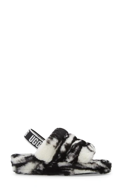 Shop Ugg ® Fluff Yeah Genuine Shearling Slingback Sandal In Black/ Black/ Black