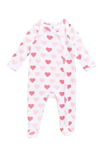 Shop Nordstrom Baby Print Footie In White- Pink Hearts