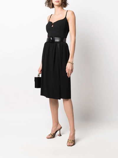 Pre-owned Saint Laurent 高腰丝绸半身裙（1970年典藏款） In Black