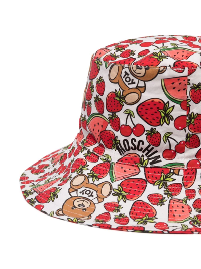 Shop Moschino Teddy Bear Motif-print Bucket Hat In Red