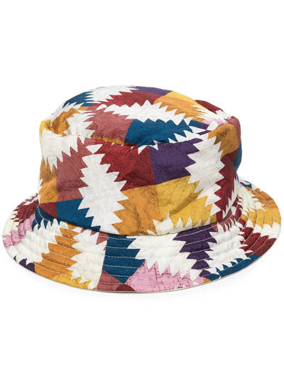 Shop Isabel Marant Haley Colourblock Bucket Hat In Yellow