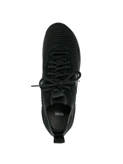Shop Hugo Boss Titanium Low-top Sneakers In Black