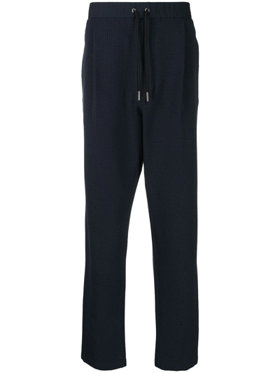 Shop Giorgio Armani Drawstring-waist Trousers In Blue